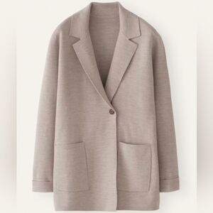 Poetry Fashion Knitted Merino Blazer Soft Taupe UK 10 NWT